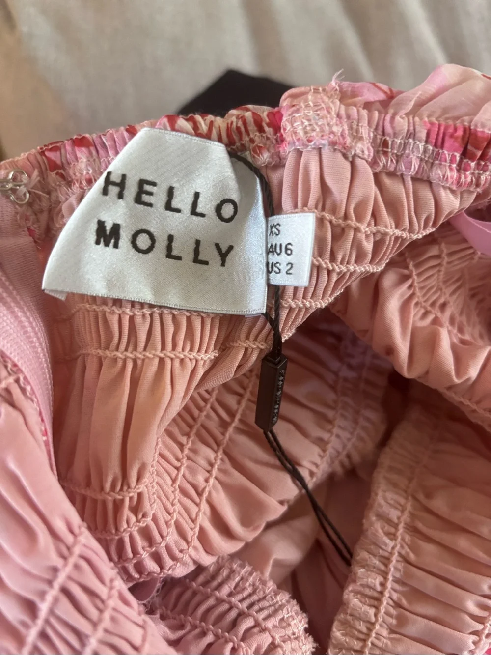 Hello Molly - Aura Check Dress Pink NWOT